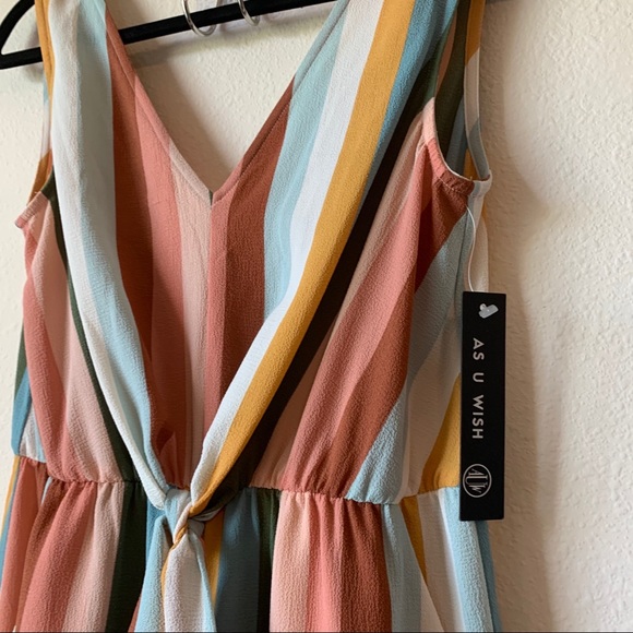 As U Wish Retro Striped Romper NWT - Picture 4 of 6